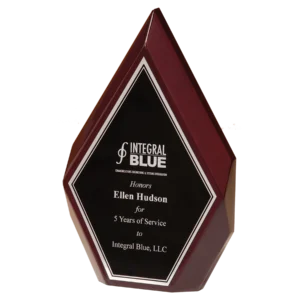 High Gloss Rosewood Diamond with Black and Silver Engraving Plate