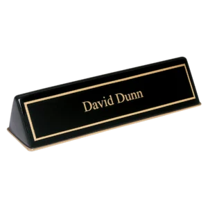 Black Piano Finish Desk Wedge with Plate