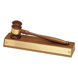Walnut Gavel Base with Brass Plate (Base Only)