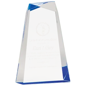 Blue Facet Wedge Acrylic