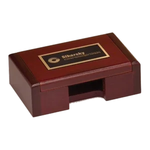 Rosewood Finish Business Card Box