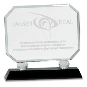 Rectangle Crystal on Black Pedestal Base