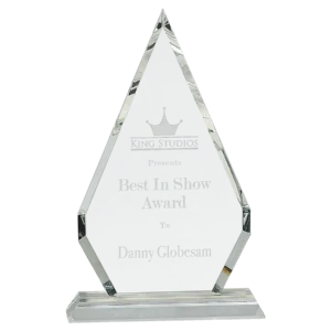 Large Crystal Diamond on Clear Pedestal Base