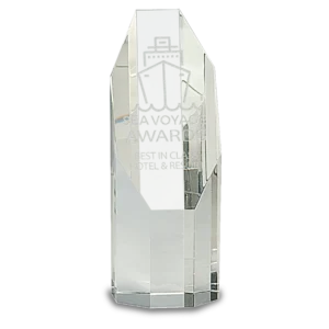 Clear Octagon Slant-Top Crystal Tower