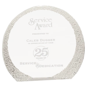 Rounded Crystal wiht Decorative Edge