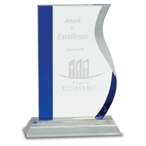 Blue Edge Crystal Wave on Clear Base