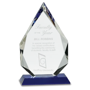 Diamond Crystal on Blue Pedestal Base