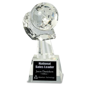 Clear Crystal Globe in Hand