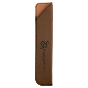 Dark Brown Laserable Leatherette Pen Sleeve