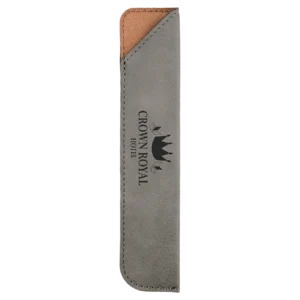 Gray Laserable Leatherette Pen Sleeve