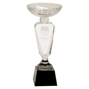 Clear Crystal Cup with Black Pedestal Base