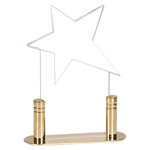 Clear Star Acrylic with Brass Base