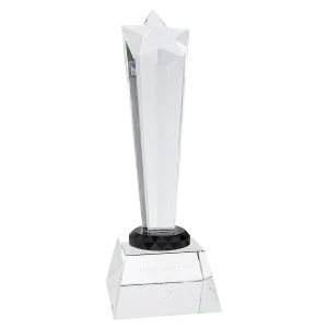 Crystal Rising Star with Clear Base