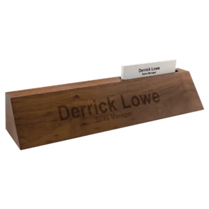 Genuine Walnut Desk Wedge with Card Holder