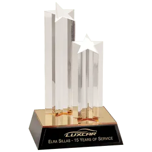 Gold Double Star Column Acrylic