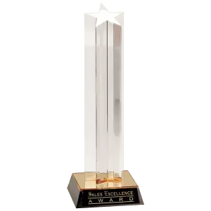 Large Gold Single Star Column Acrylic