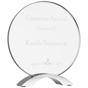 Large Round Cosmic Acrylic with Silver Base