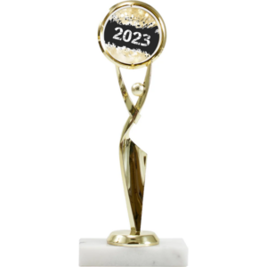 Modern Achievement Figure With Spinning Mylar Holder Trophy