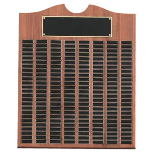 American Walnut Plate Perpetual Plaque with Black Brass Plates