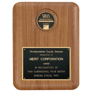 American Walnut CAM Plaque with Black Brass Plate (Medallion Sold Separately)