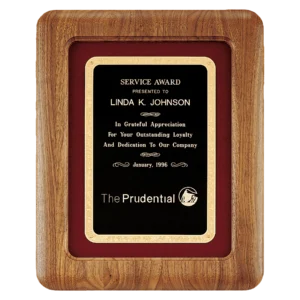 American Walnut Airflyte Frame w/Maroon Velour & Black Florentine LaserFX Plate