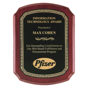 Airflyte Premium Rosewood Piano Finish Plaque with Black/Gold Brass Plate