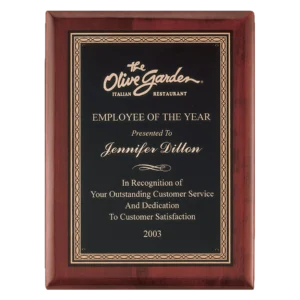 Airflyte Premium Rosewood Piano Finish Plaque with Black/Gold Brass Plate