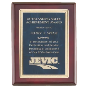 Rosewood Piano Finish Plaques, Sapphire Marble Florentine Designer LaserFX Plate