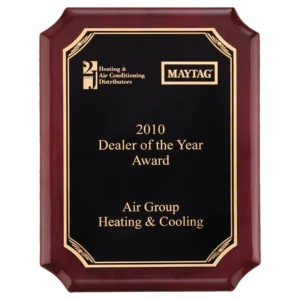 Airflyte Premium Rosewood Piano Finish Plaque with Black/Gold LaserFX Plate