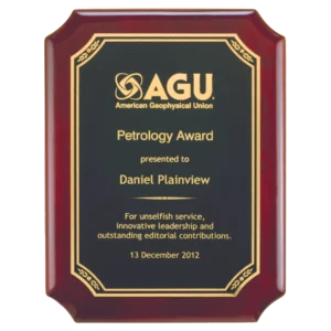 Black/Gold Leaf Design Florentine LaserFX Plate on Rosewood Piano Finish Plaque