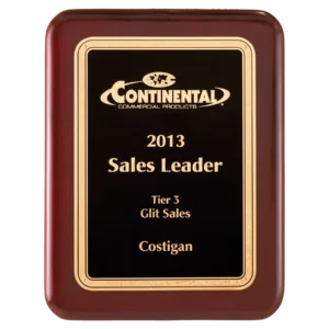 Textured Black/Gold Florentine Border LaserFX Plate/Rosewood Piano Finish Plaque