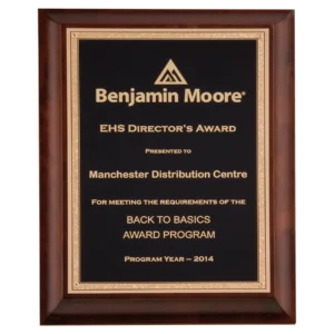 Cherry Finish Plaque with Black/Gold Florentine Border LaserFX Plate