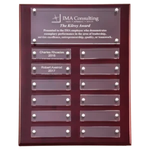 Rosewood High Gloss Perpetual Plaque with Acrylic Engraving Plates