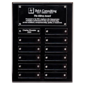Black High Gloss Perpetual Plaque with Acrylic Engraving Plates