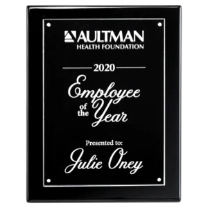 Black High Gloss Plaque with Acrylic Engraving Plate