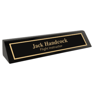 Black Piano Finish Desk Wedge (NP10 Plate Sold Separately)