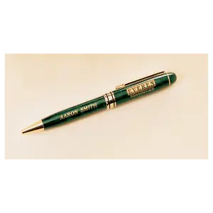 Green Marble Brass Pen