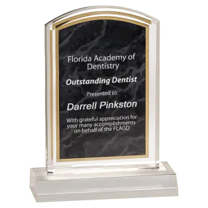 Small Black Marbleized Acrylic Award