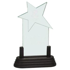 Small Jade Star Acrylic with Black Base