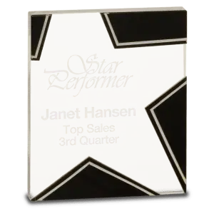 Silver and Black Star Glass