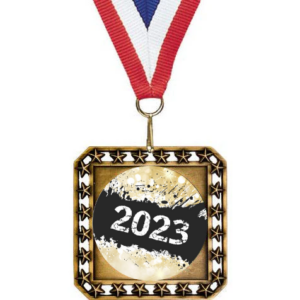Exclusive Square Medal With Round Insert