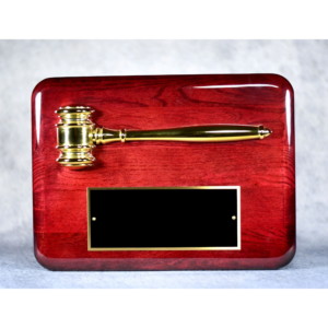 Gavel With Piano Finish Plaque