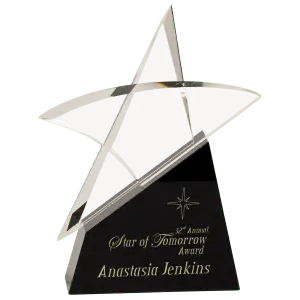 Crystal Outline Star on Black Base