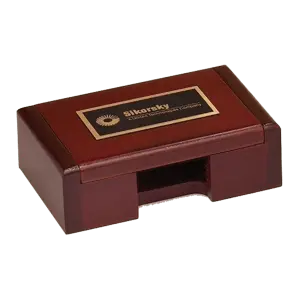 Rosewood Finish Business Card Box