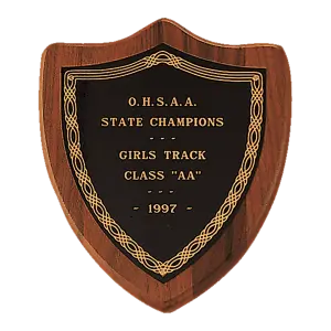 American Walnut Shield Plaque with Black Brass Plate (Sheffield Series)