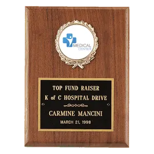 American Walnut Plaque with 2" Activity Insert (Witney Series)