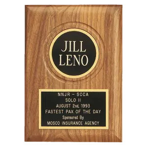 Walnut Plaque with Black/Gold 2 1/2" Laserable Brass Disc (Sheffield Series)