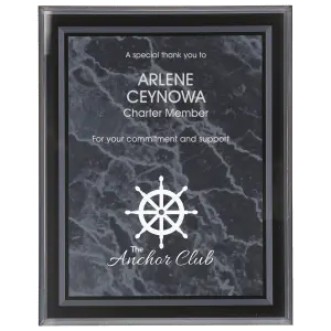 Black Marble Border Clear Plaque
