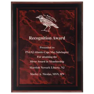 Red Marble Border Clear Plaque