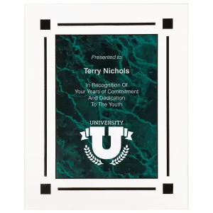 Green Marble Clear Plaque